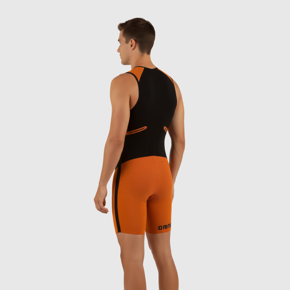 Traje Triatlon Trisuit Try Poly C Arena Laranja