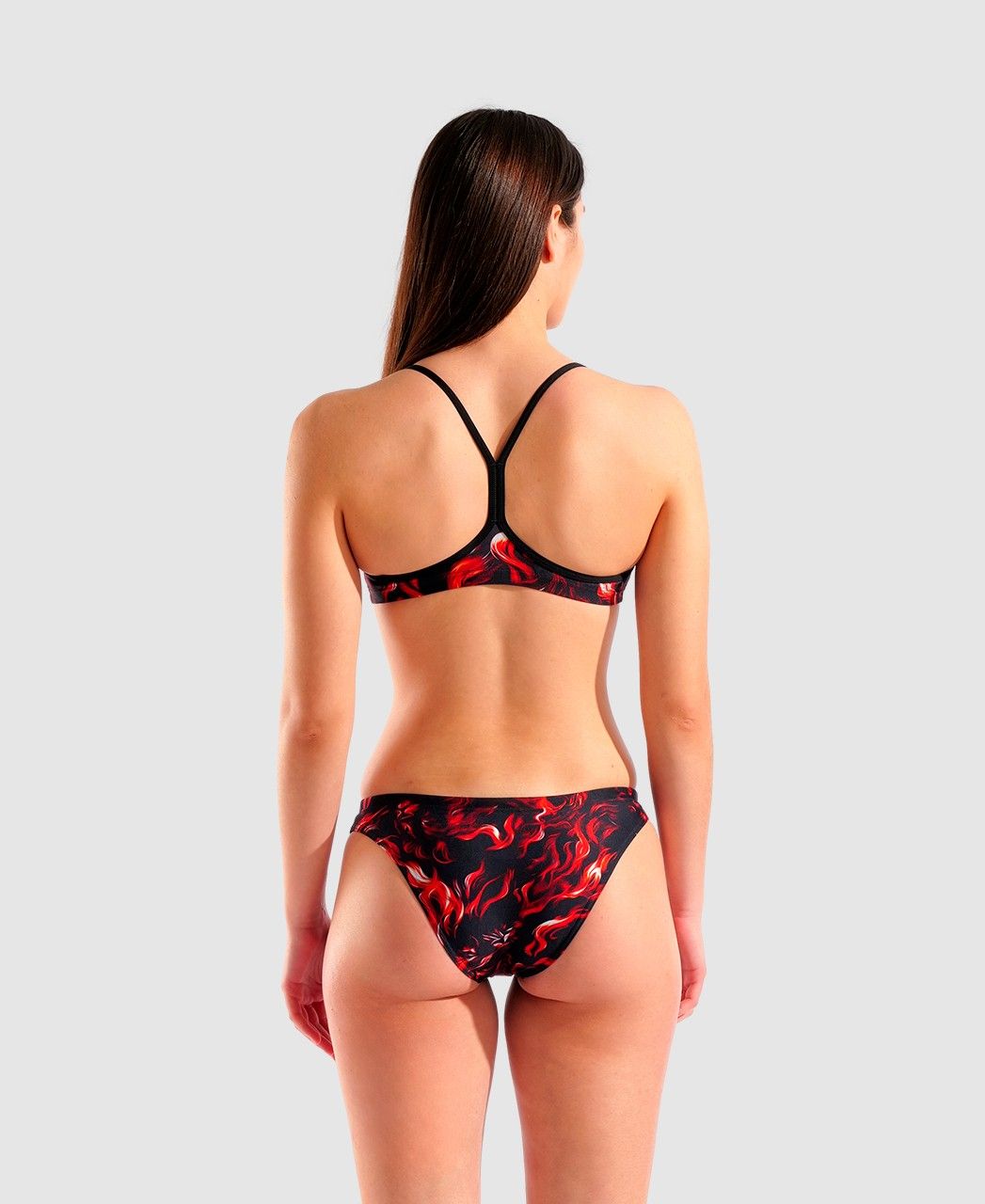 Biquini Indomitus Bandeau arena Preto e Vermelho