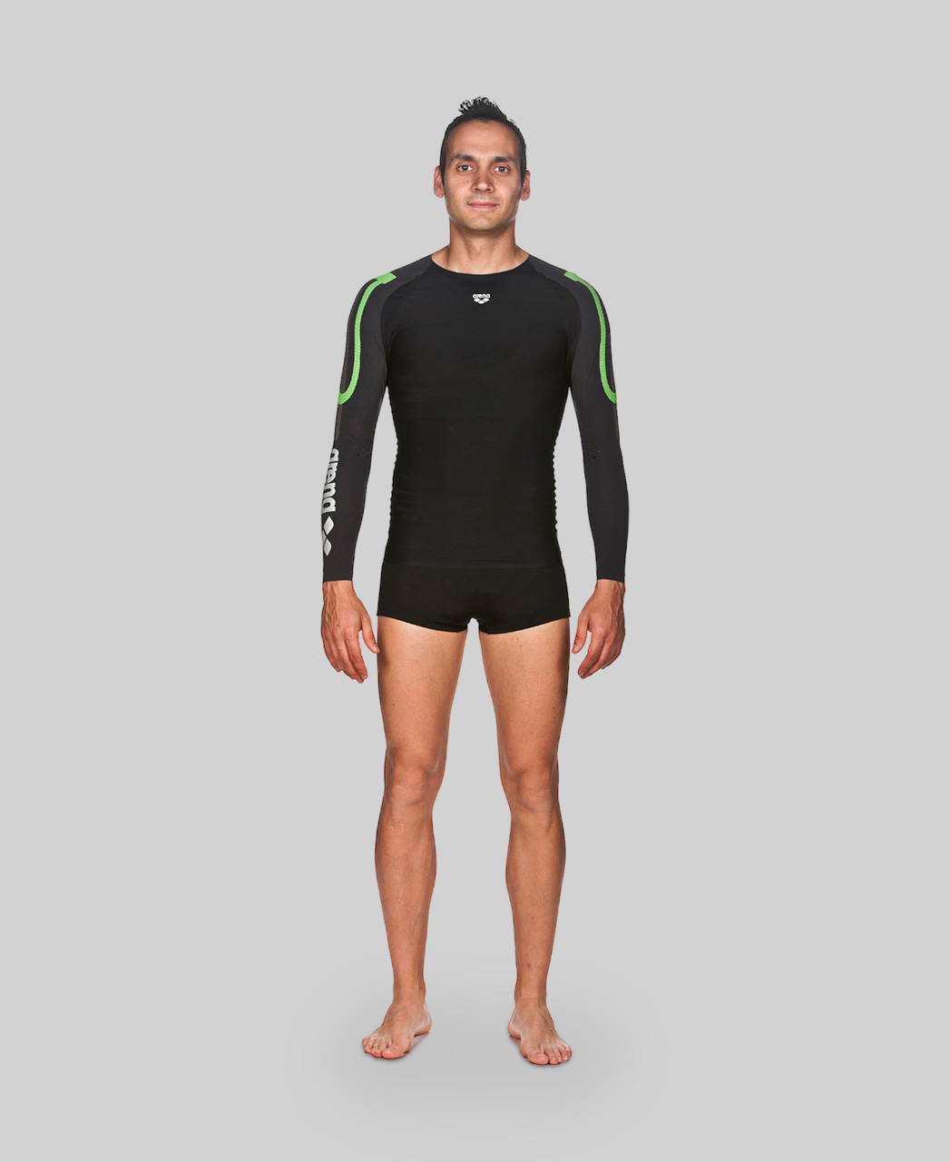 Camiseta Manga Longa Powerskin Carbon Compression arena Preto