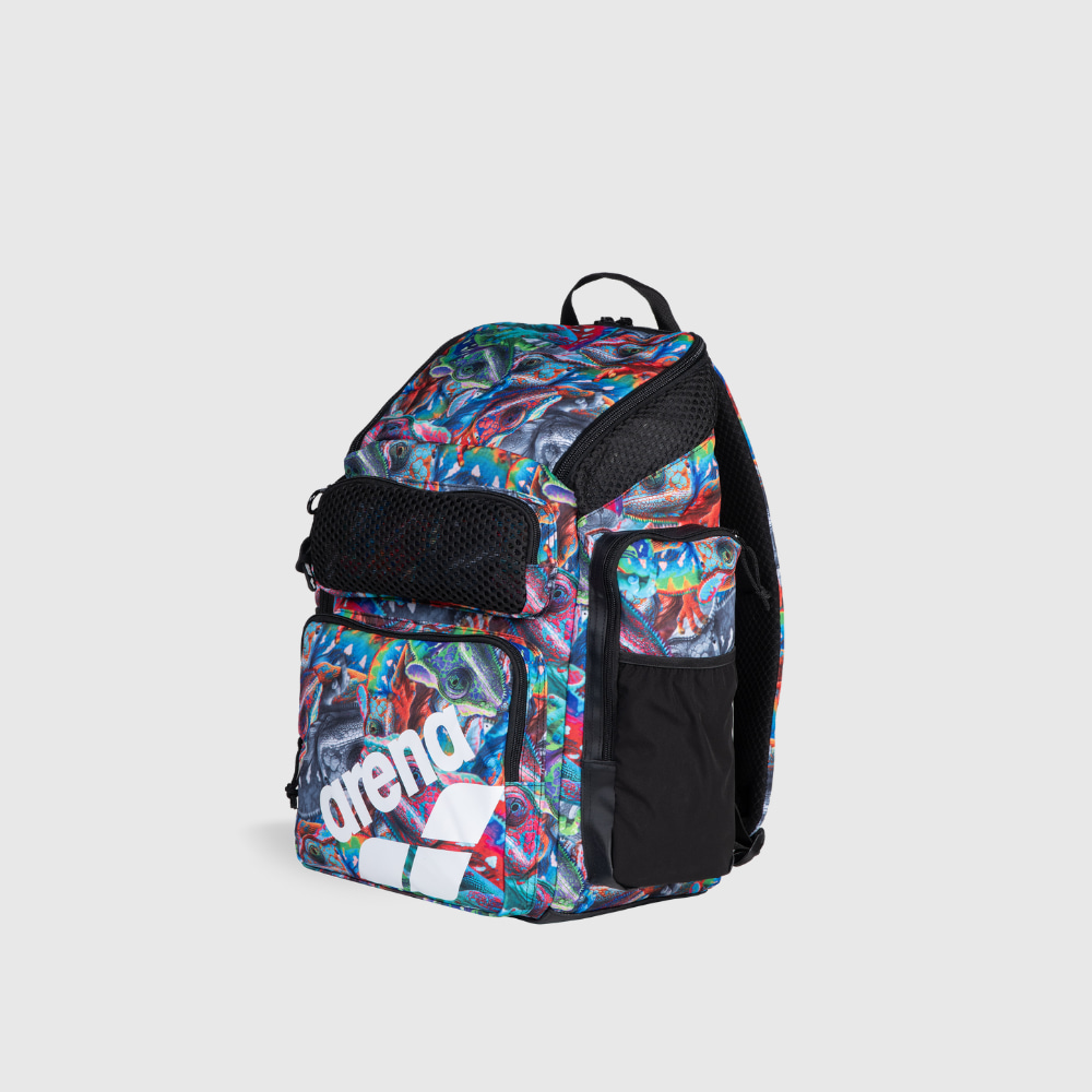Mochila One Go Print 45L arena Roxo e Azul