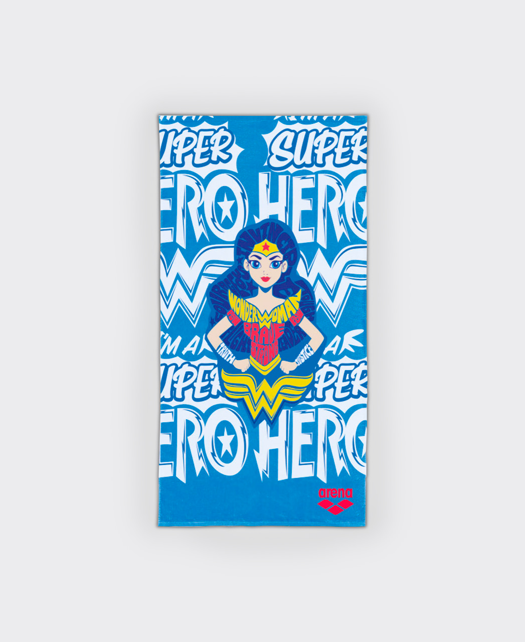 Toalha Infantil Super Hero Mulher Maravilha Arena Azul &Uacute;nico