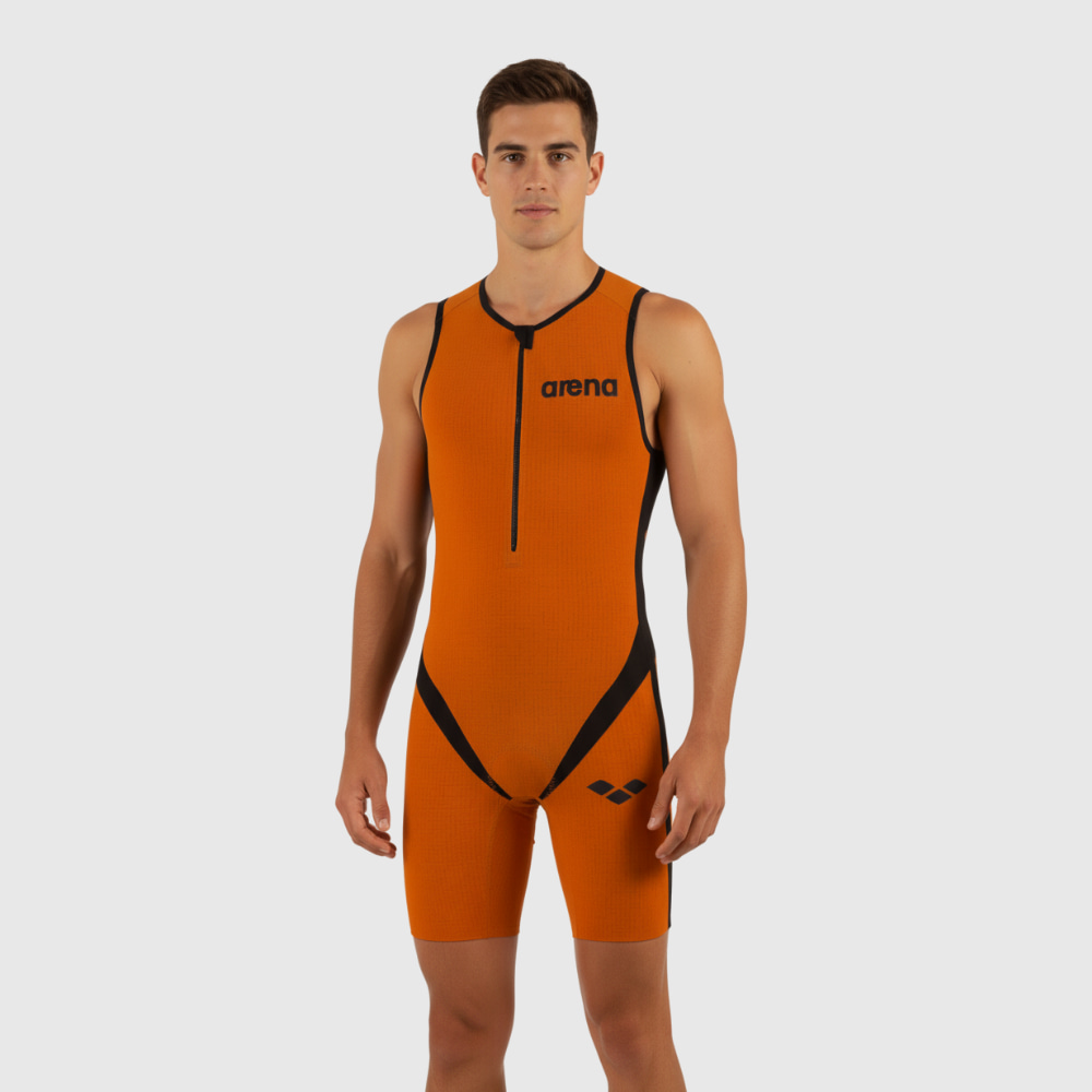 Traje Triatlon Trisuit Try Poly C Arena Laranja
