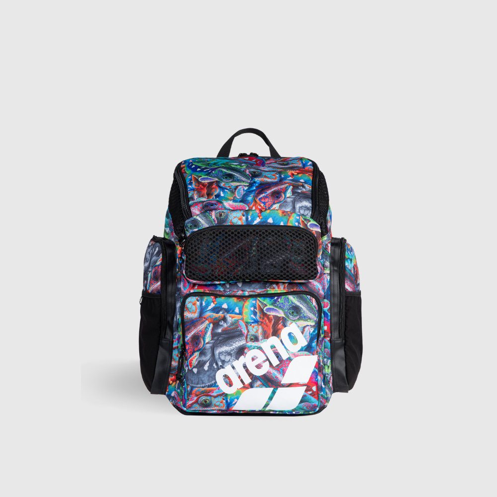 Mochila One Go Print 45L arena Roxo e Azul